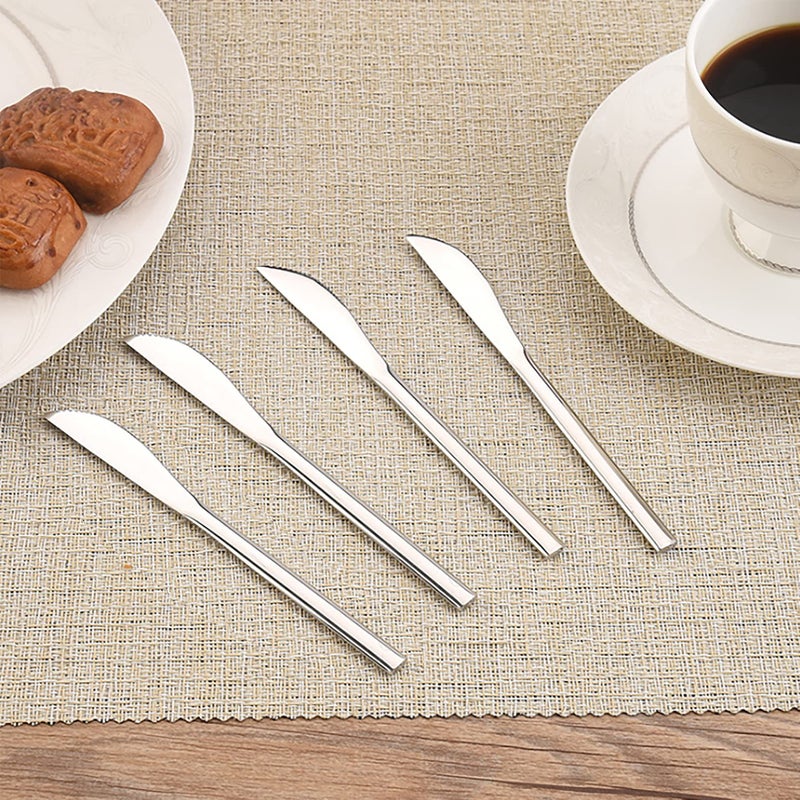VANRA 5.8in 4-Piece Dessert Knives Set Stainless Steel Kids Dinner Knife Appetizer Fruit Snack Serving Knives Small Flatware Set - Image 4